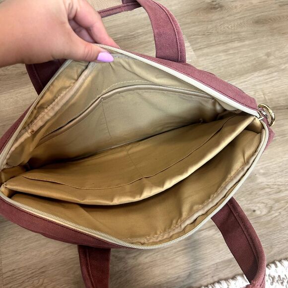 Kinmac Laptop Case Printed Office Work School Handle Blue Red Cream Zip Closure - Picture 5 of 16